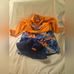 4t Swim Set.orange And Blue Sharks